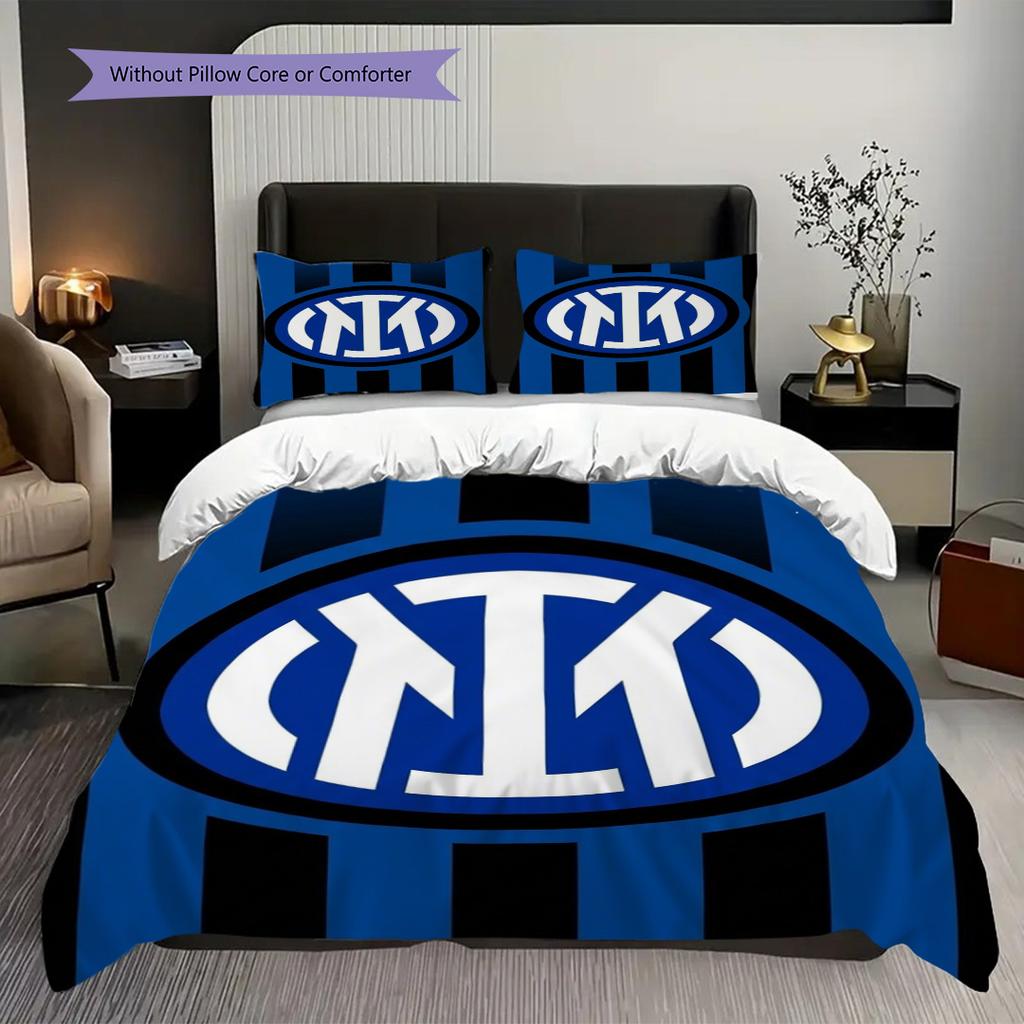 Eredità Inter: Biancheria da letto Blue Passion (1 * copripiumino + 2 * federa, senza nucleo) Regalo di compleanno di Natale morbido e confortevole