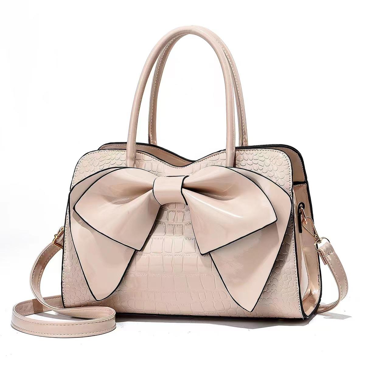 

Senior Sense Crossbody Bag Bag Women s Bag New Bag Handbag Temperament Middle-aged Bow Ladies Single Shoulder Durable Material Bright Face .
