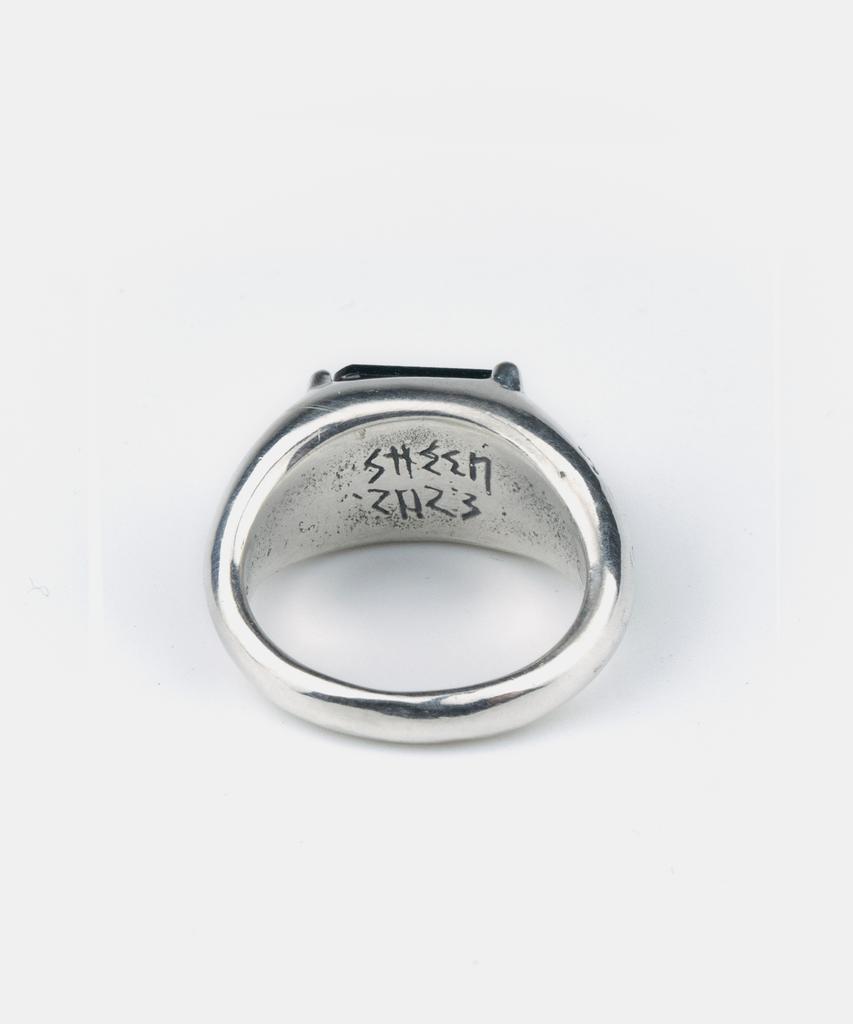 Sheen666 Soft Block Silver Ring Black (Type A)