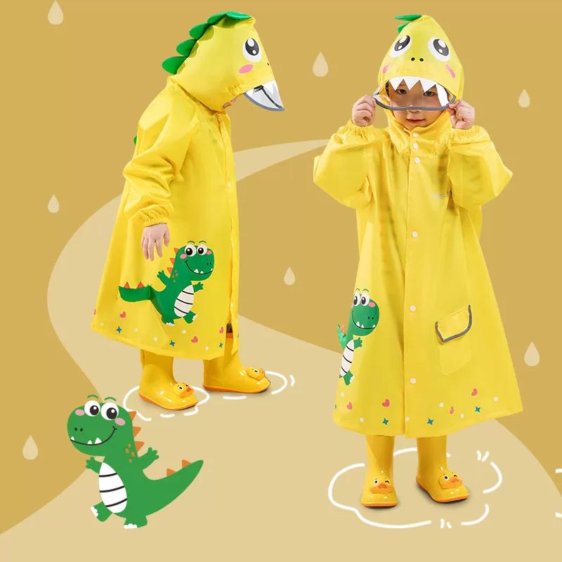 Kids Raincoat Boys' Rainproof Polyester Lightweight Cartoon Kindergarten Soft Children Go to School Baby Poncho Girls