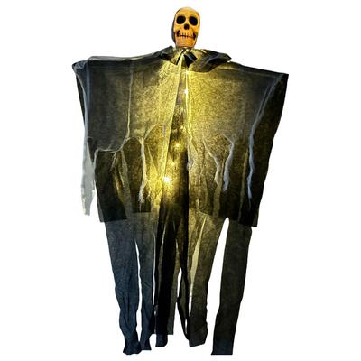 Hängender Skelettgeist mit LED-Lichtern Hängender Schädel Horrorgeist Terrasse Veranda Schädel Requisite für Spukhaus-Dekoration