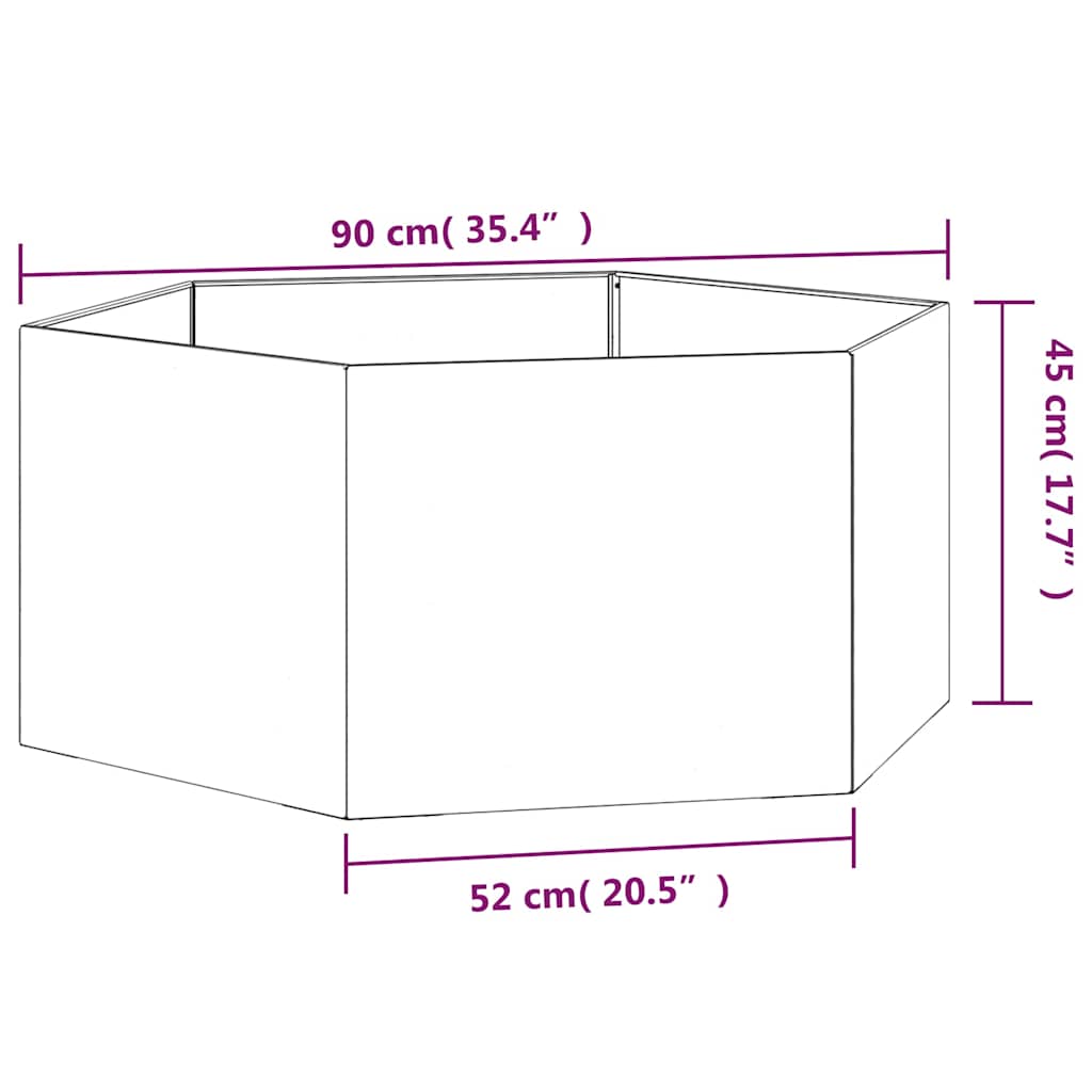 Rustic Planter Box 90x90x45 Cm Corten Steel