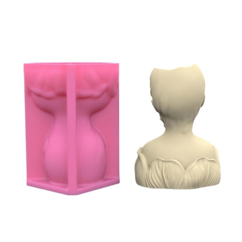 Forme din silicon pentru ghivece de flori Suport stilou Forme din rășină epoxidică Formă unică pentru vază Decorare pentru ghivece pentru pasionații de bricolaj