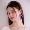 No.201 / Ribbon Crochet Earrings (Silver 925) _ Purple