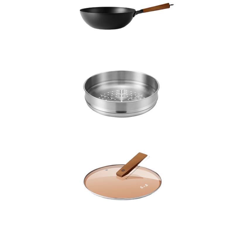 

Zhang Xiaoquan Ceramic Fine Iron Wok with Steamer