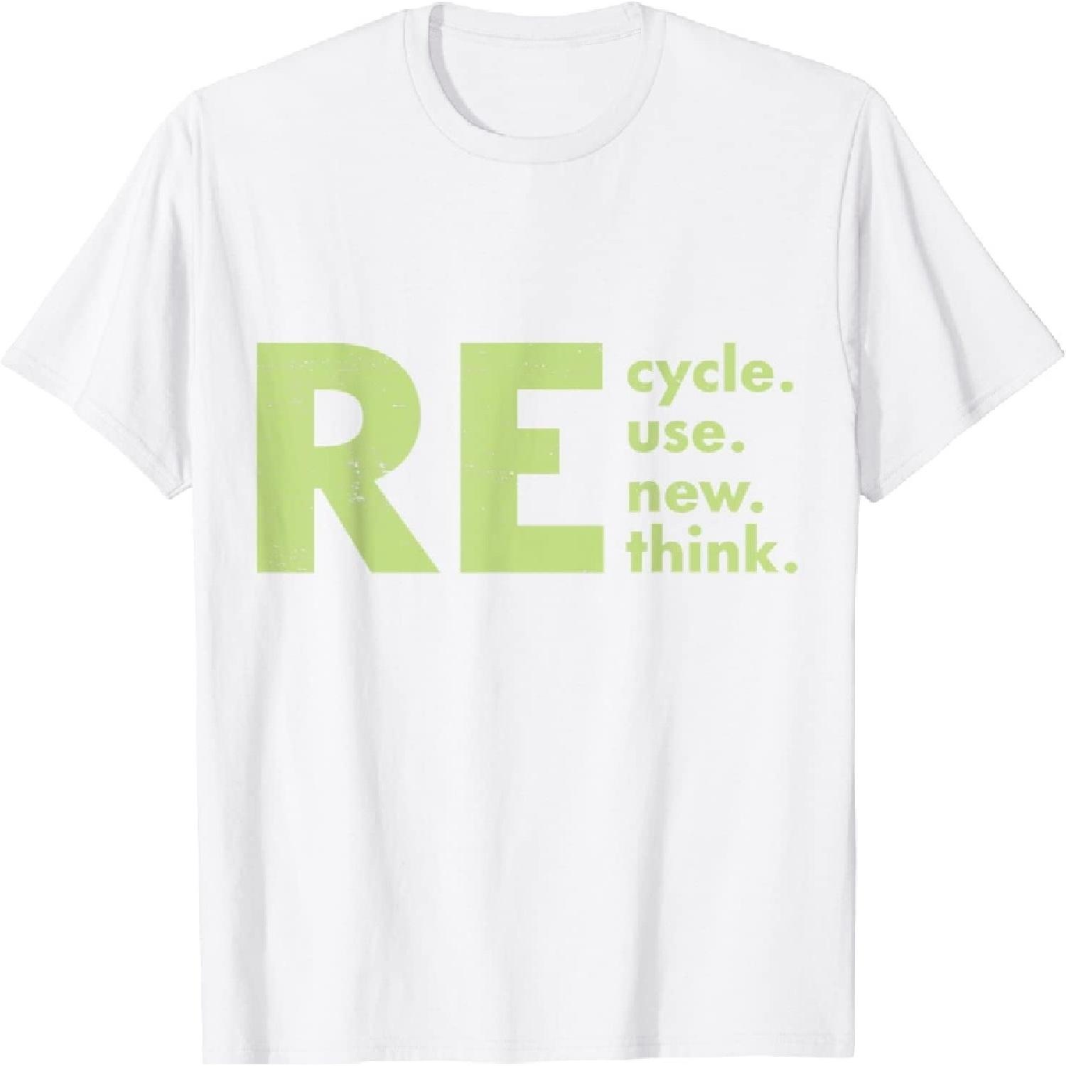 EYDE Recycle Reuse Renew Rethink Crisis Environmental Activism T-Shirt XXXXXL белый