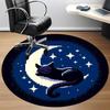 1PC Moon Cat Office Round Area Rug, Mat Suitable For Office, Under Office Chairs Bedroom Living Room Home Decor, Room Deco