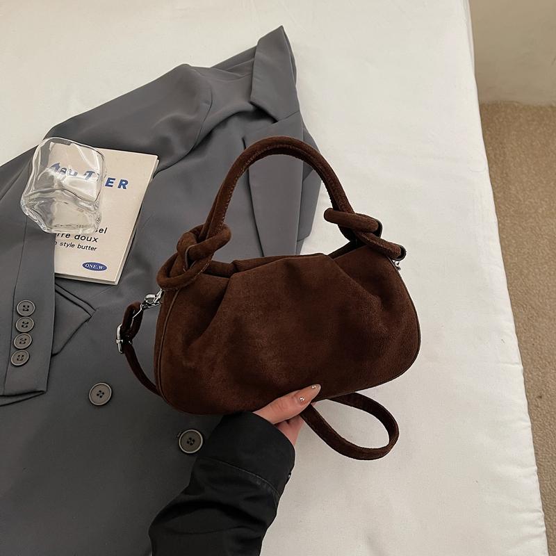 Small Retro Suede Leather Shoulder Bags Womens 2025 Luxury Designer Brand Trend Crossbody Bag Females Short Handle Handbags