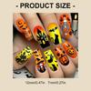 24pc Pumpkin Ghosted Bat False Nail Medium Square Shape ABS Fake Nail Halloween Party Nail Easy Application Design