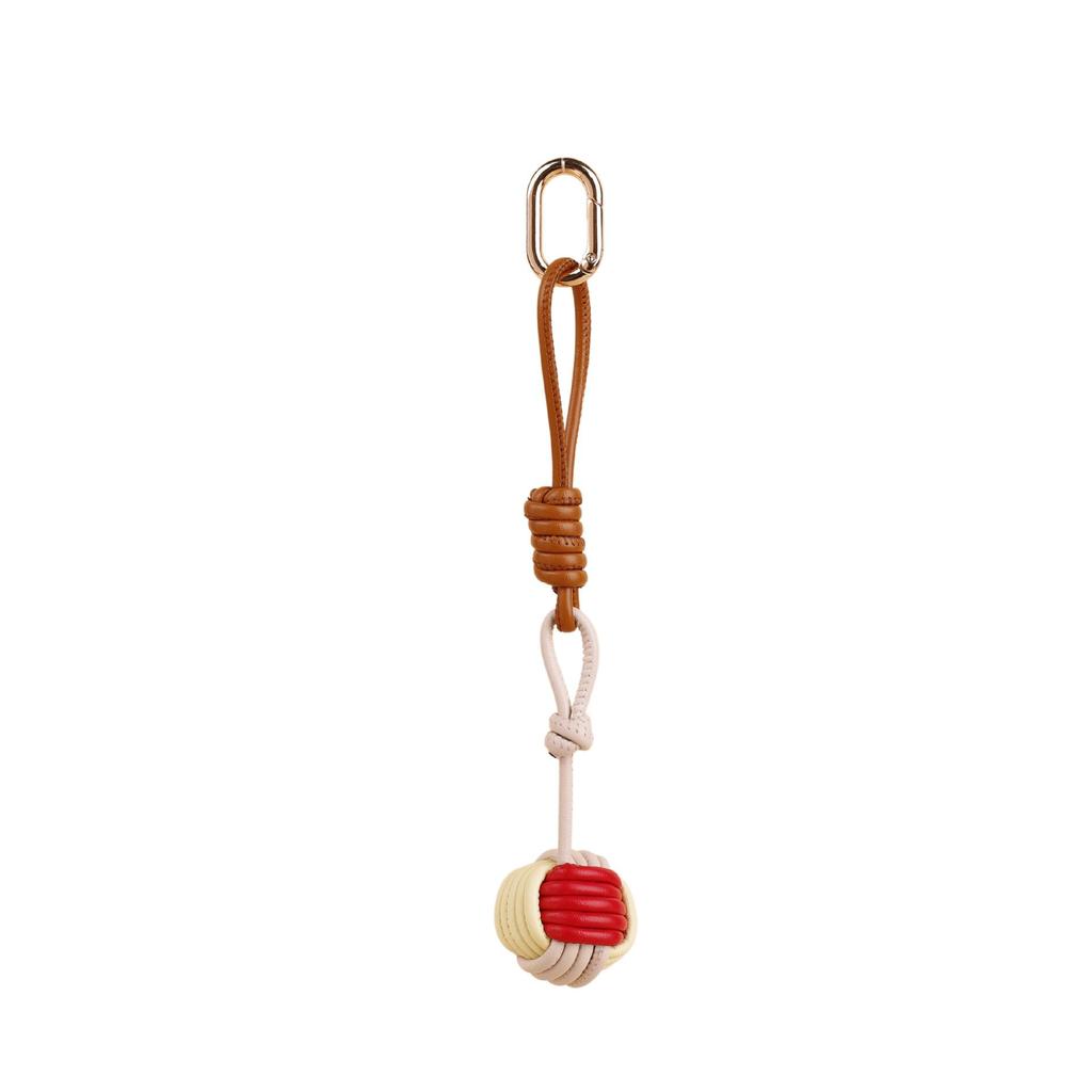 Elegant Ball Keychain Leather Phone Lanyard Versatile Bag Charm Pendant Car Key Ring Backpack Decoration Accessory Gift