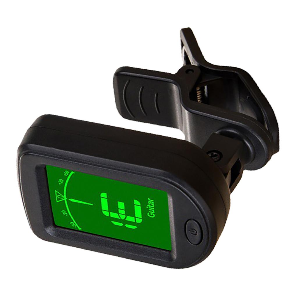 Guitar Tuner Digital Backlight Display Multi Angle Rotatable Universal Clip On Tuner for Ukulele