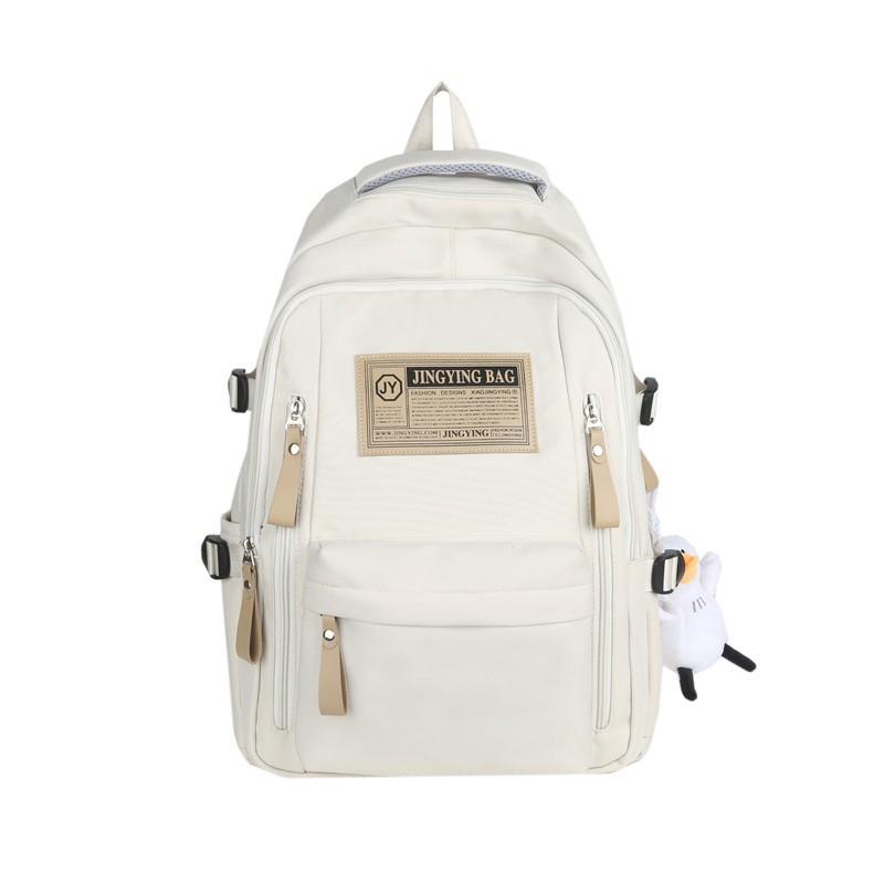 

Backpack female canvas backpack trendy simple Korean version junior high school student schoolbag casual versatile Medium 30 * 13 * 43