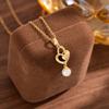 High-End Retro Heart Necklace: Women's Luxury Bow Pendant Clavicle Chain
