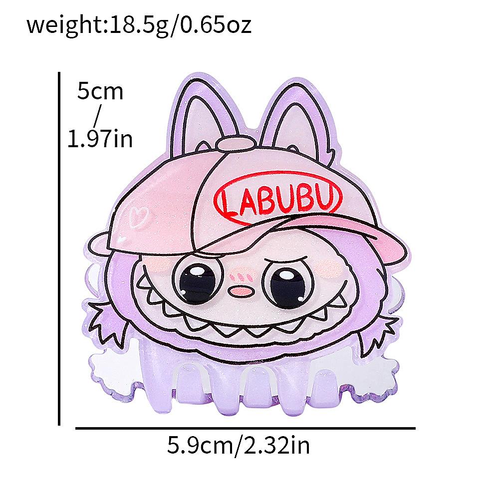

Мультяшная акриловая заколка для волос Labubu, милый зажим-краб, аксессуар, подарки для друзей