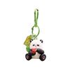 Charming Panda Fluffy Keychain Fun Zoo Character Keyring Colorful Resin Material Design