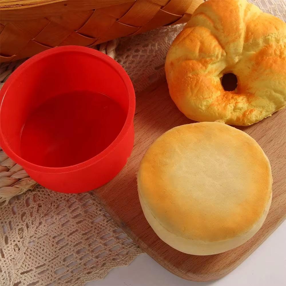 4Pcs 4 in Cupcake Mold Reusable Baking Pan Baking Tool Round Silicone Cake Pan  Pudding