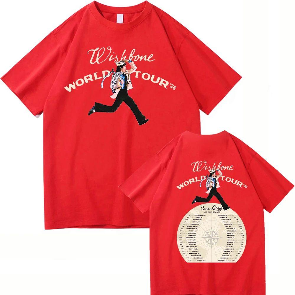 Hiphop Y2k Tops Conan Gray Wishbone World Tour 2026 T Shirt Fashion  Aesthetic Casual Vintage Casual Loose TShirt Unisex
