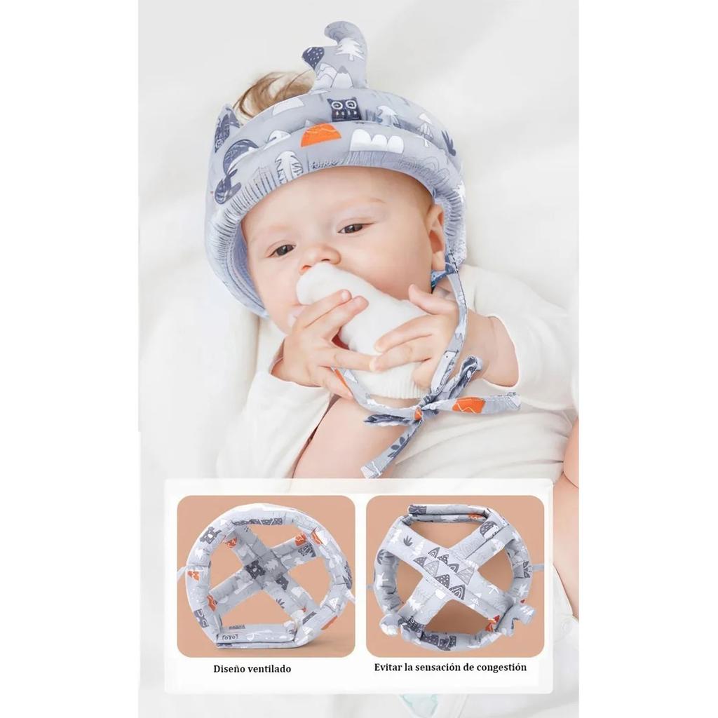 Baby-Sicherheitshelm Bequem Weich Atmungsaktiv Leichtgewicht Kleinkind-Schutzhelm für 5 bis 24 Monate Alt Grau