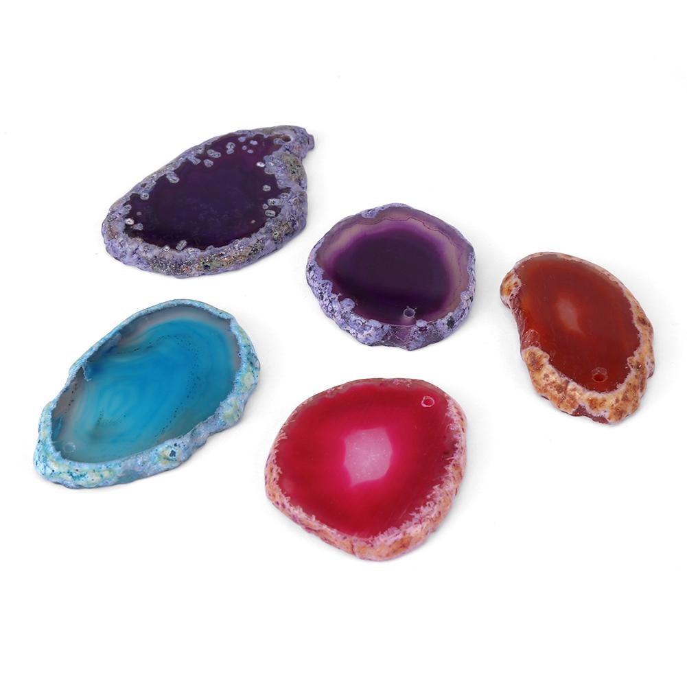 5Pcs 30 40mm Multi uses Natural Irregular Shaped Agate Slices Lot DIY Decoration Supplies