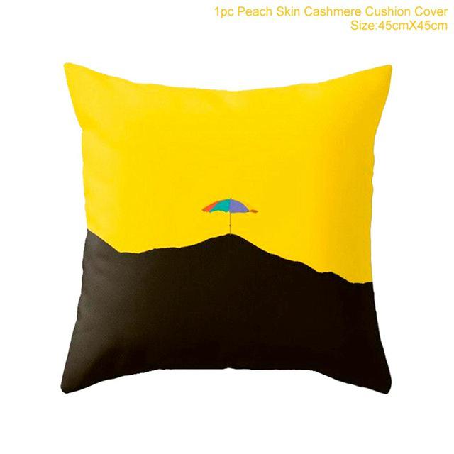 Sandstone Simple Yellow Pillow Geometric Pillow Case Plush Car Living Room Sofa Pillow Nordic