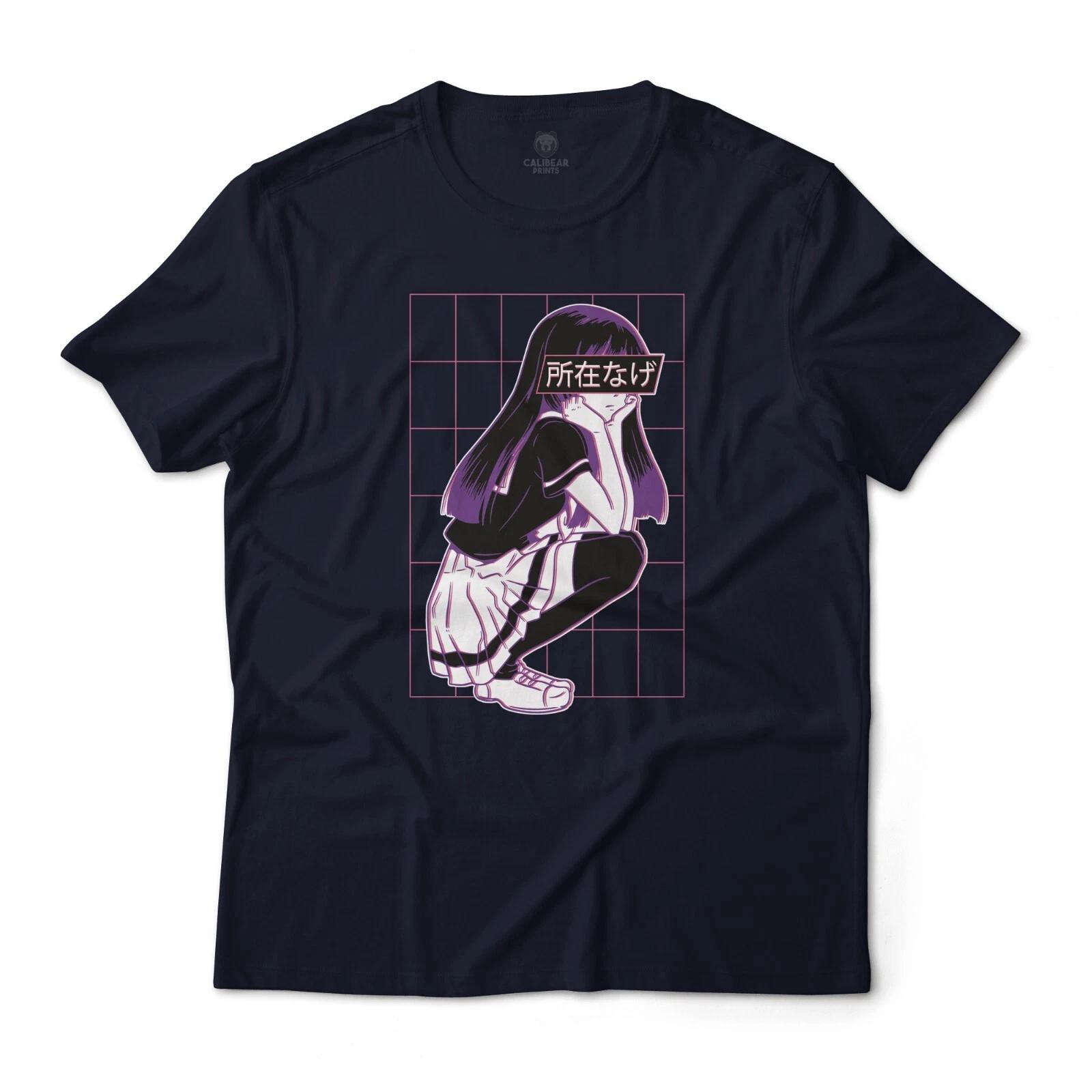 Bored Anime Girl Aesthetic Art Graphic T-T-Shirt Lightweight Cotton Tee XL