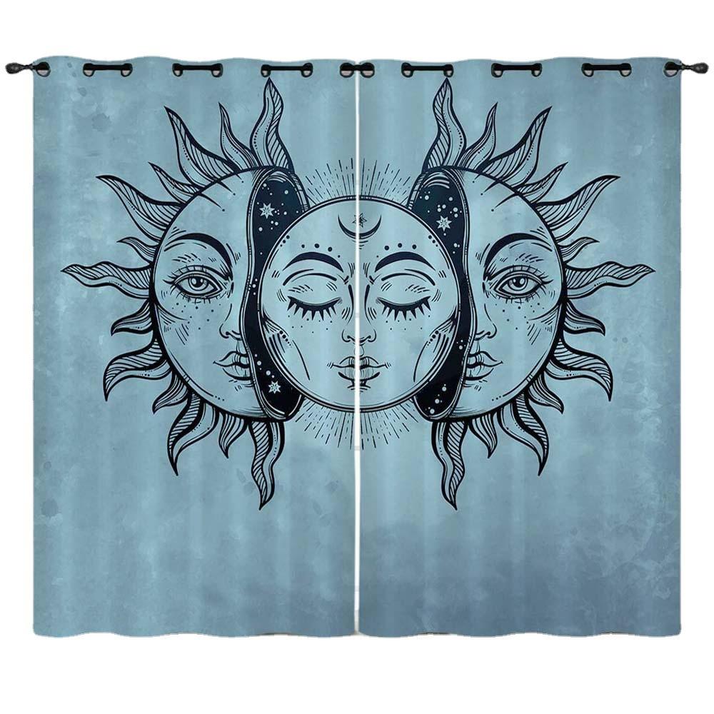 Curtains Good Night Series Moon Starry Sky Sunshade Digital Printing Blackout Curtain Free Of Punching