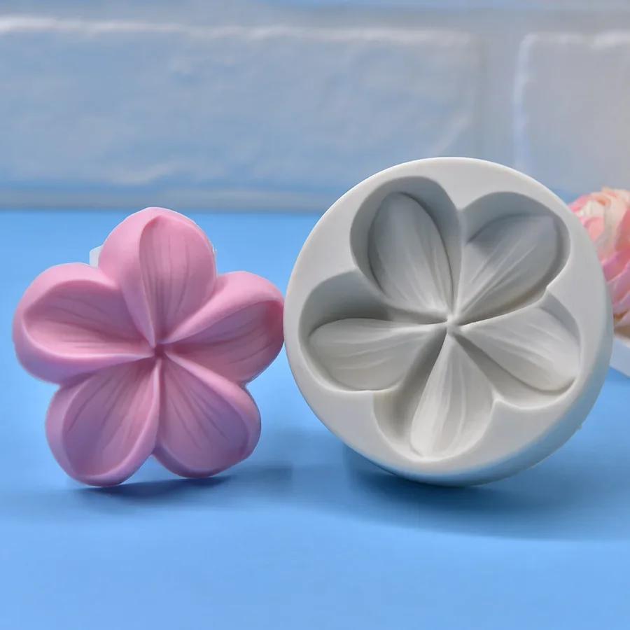 1PC Rounded Flower Silicone Mold Five Petals Chocolate Candle Soap Cake Molding Baking Tools