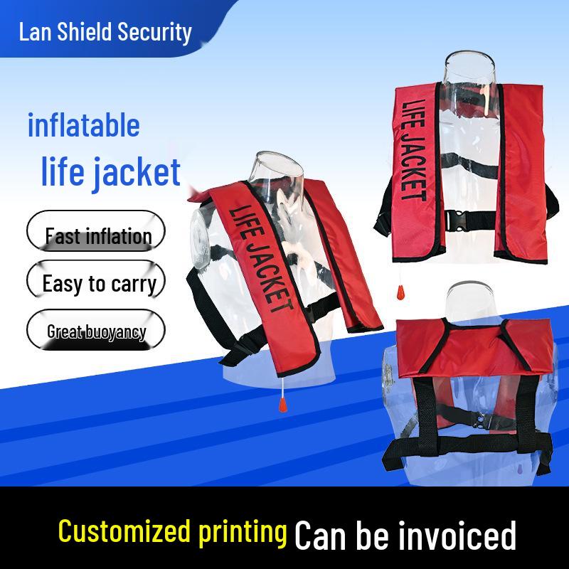 Tragbare aufblasbare Schwimmweste mit hohem Auftrieb für Erwachsene – Ideal für Meeresangeln, Schwimmen und Wasserrettung