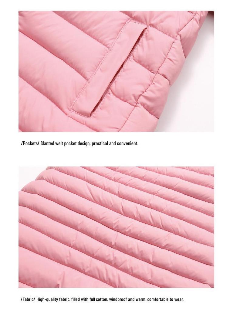 2025 Dětská silná bavlněná zimní bunda přes koleno - Chlapecké a dívčí svrchní oblečení střední délky