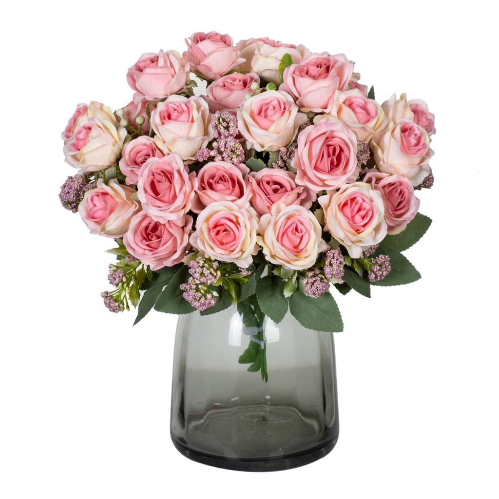 Artificial Flowers Silk Rose Bouquet Festival Garden Home Room Table Wedding Bridal bouquet Arch Decoration Diy Gift Accessories