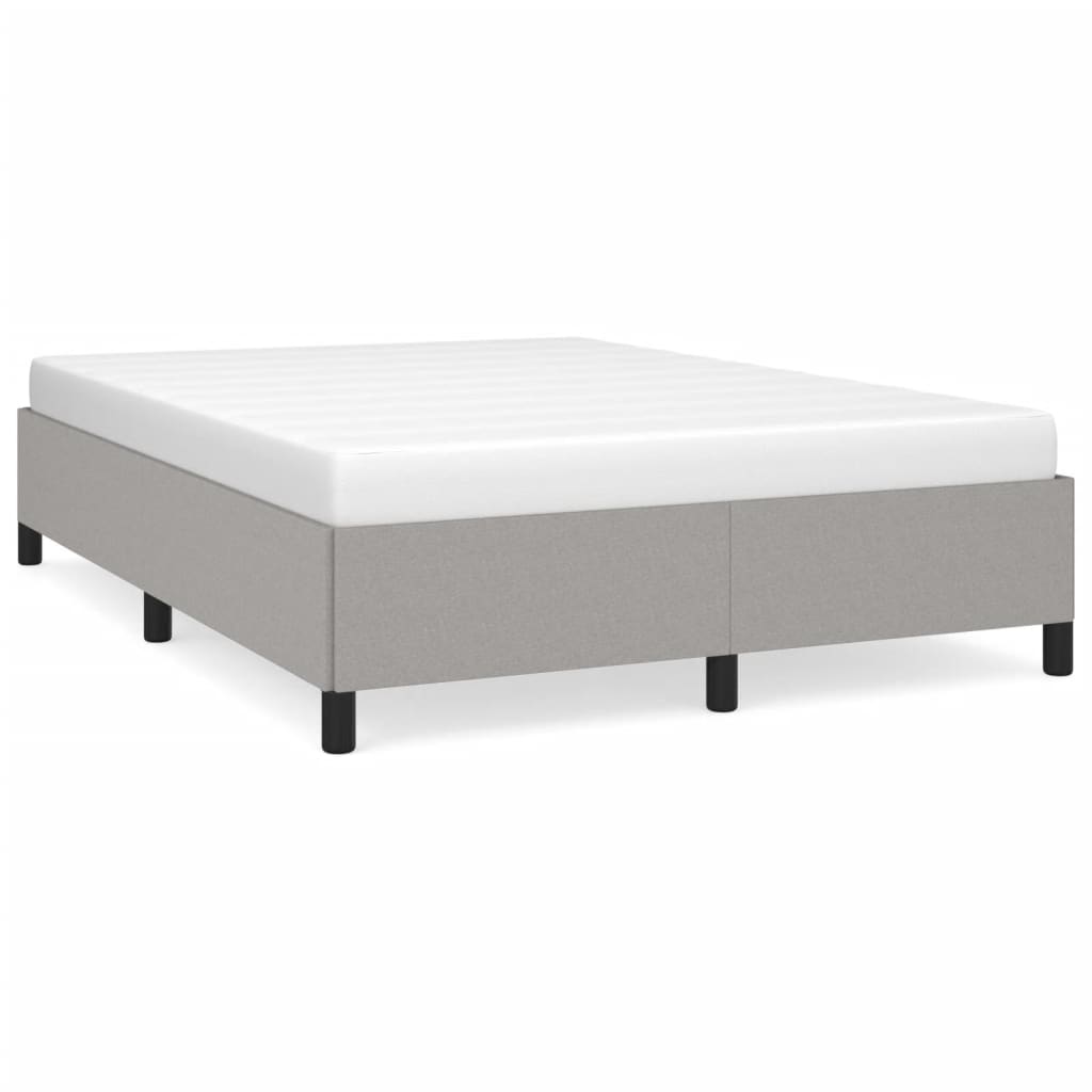 Bed Frame without Mattress Light Grey 140x190 cm Fabric