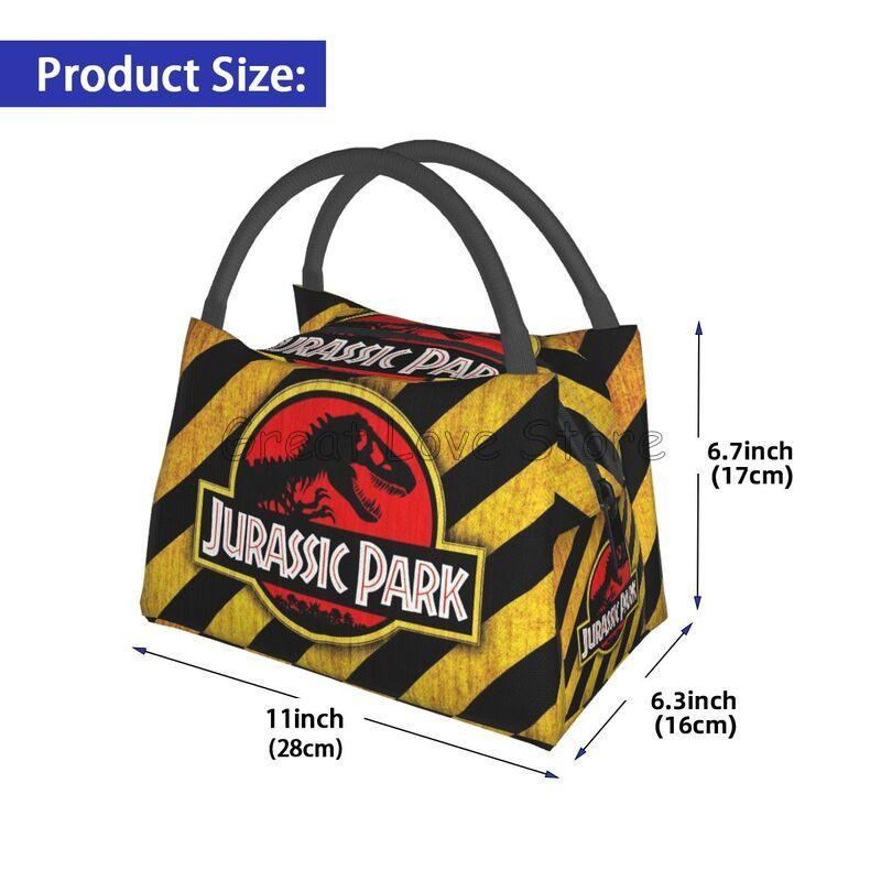 Jurassic Park Print Thermal Lunch Bag Unisex Portable Insulated Cooler Bento Tote Bag for Picnic Work Reusable Packed Lunch Box