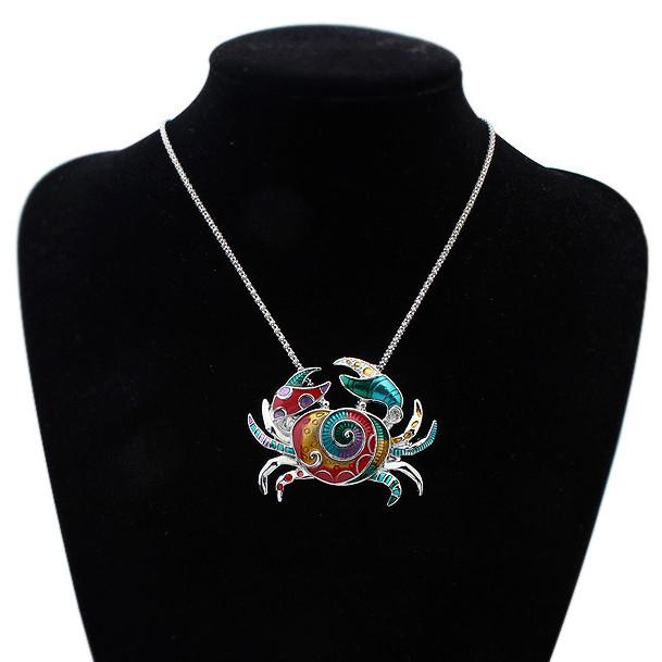 Crab Rainbow Necklaces Earrings Women Jewelry Sets Animal Necklace Pendants
