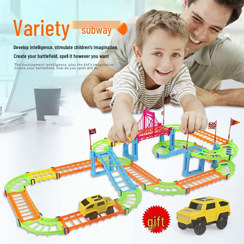 Children's Electric Double-Layer High-Speed Track Car - Versatile Educational Toy