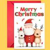 10PCS Christmas Greeting Cards Set with Envelopes, Cartoon Santa Claus Xmas Cards for Holiday Wishes & Gifts