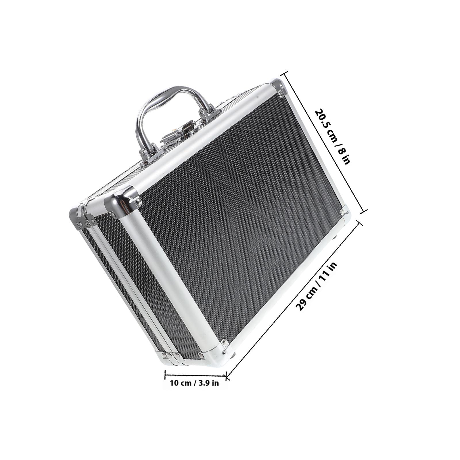 

Multifunctional Aluminum Alloy Toolbox Lockable Waterproof Storage Handle Portable Tool Organizer Home Box Case срібний