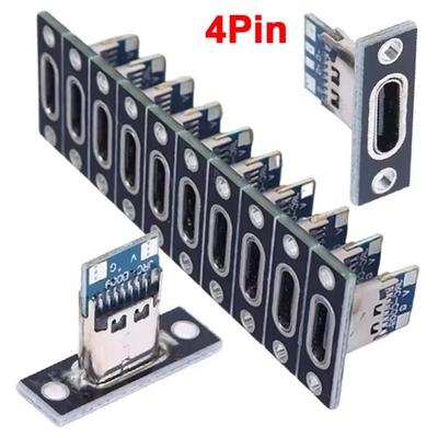 5/20Pcs USB Jack 3.1 Type-C 2Pin 4Pin Female Connector Jack Data Charging Port Small Electrical Charging Base with Fixing Plate