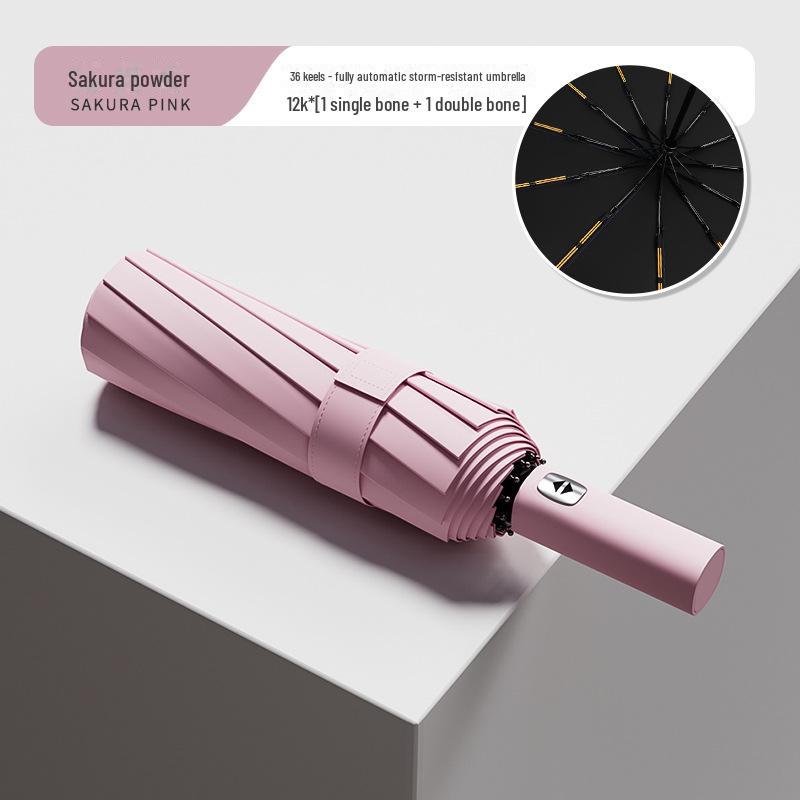 60-Bone Automatic Umbrella: Dual-Use, Large, Wind-Resistant, Sunshade with UV Protection for Men and Women