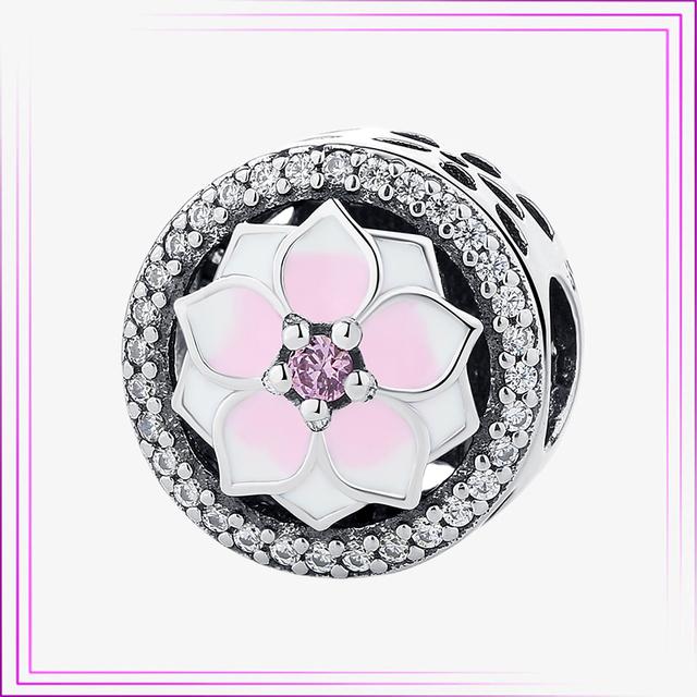 925 Sterling Sølv Hjerte Blomst Luftballong Flamingo Rosa Sjarm Plata De Ley Bil Katt Perle DIY For Originalt Armbånd Smykker