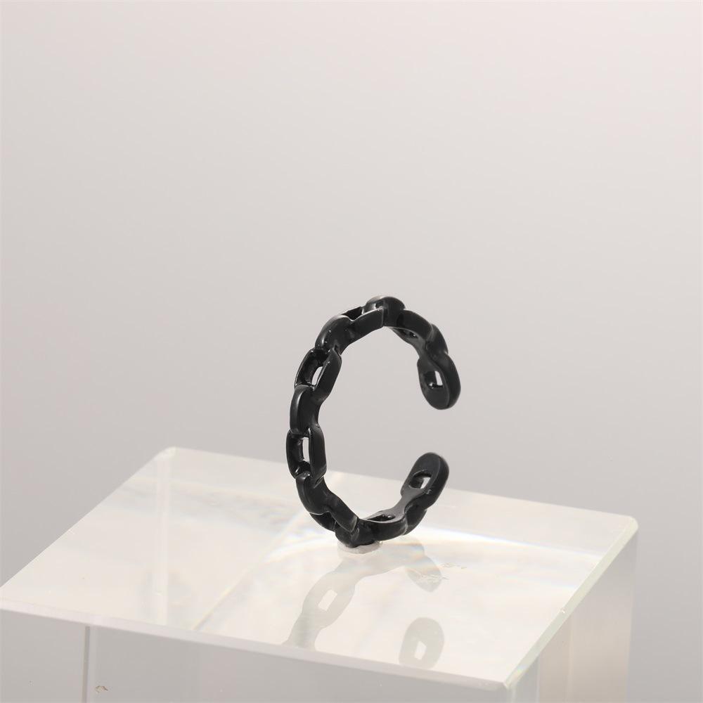 Combination Ring, Personalized Electrophoresis, Black Love Butterfly Chain Opening 12-Piece Set, Ring Jewelry.