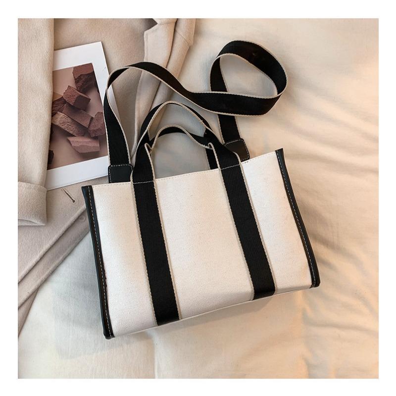 Korean Fashion Canvas Bag Korean Instagram Large Capacity Handheld Bag Women Commuter Shoulder Crossbody Tote