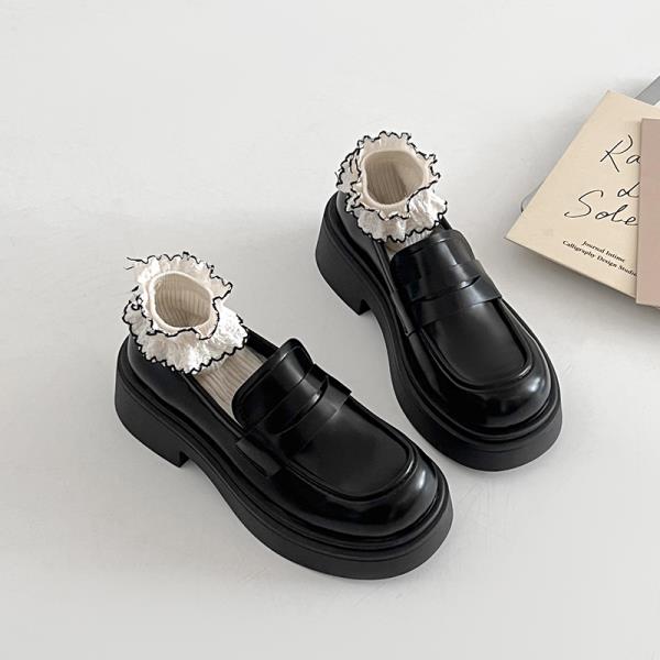 Fashion Women Shoes Autumn Oxfords Clogs Platform All-Match Female Footwear Loafers With Fur British Style Round Toe Fall Retro Summer L