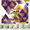 Benutzerdefinierter Name Minnesota Vikings Gedruckte Wandteppich – Wandbehang für Schlafzimmer, Studentenwohnheime und Heimdekoration