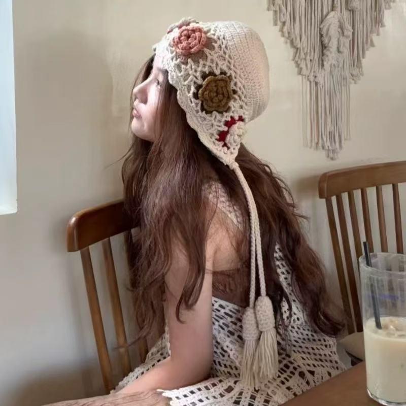 Ethnic Style Retro Knit Wool Beanie with Tassels