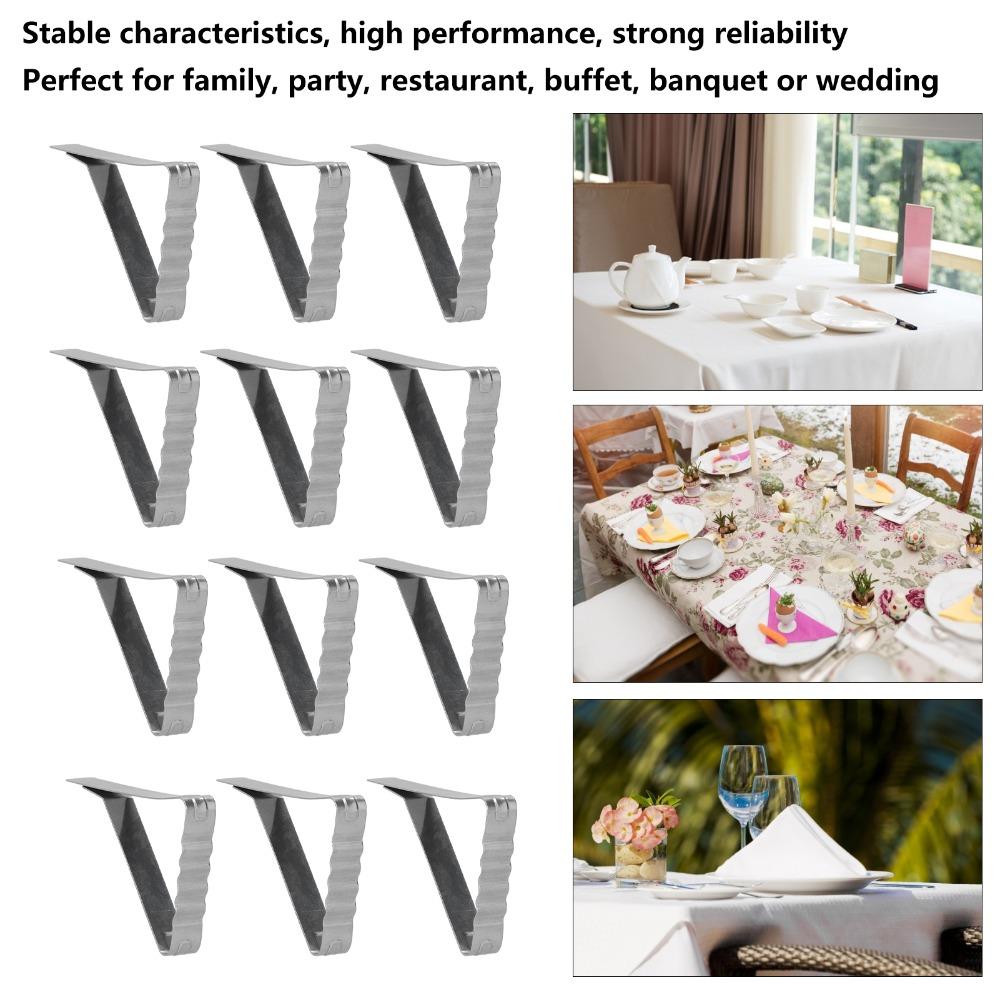 24 PCS Stainless Steel Table Cloth Holder Triangle Stable Durable Picnic Table Clips Windproof Heavy Duty Table Cover Clamp