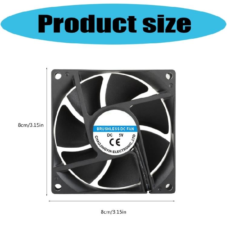 Computer Component 8025 Cooling System Fan Sturdy ABS Frame Thermal Management Solution For Electronics Servers Storage Devices