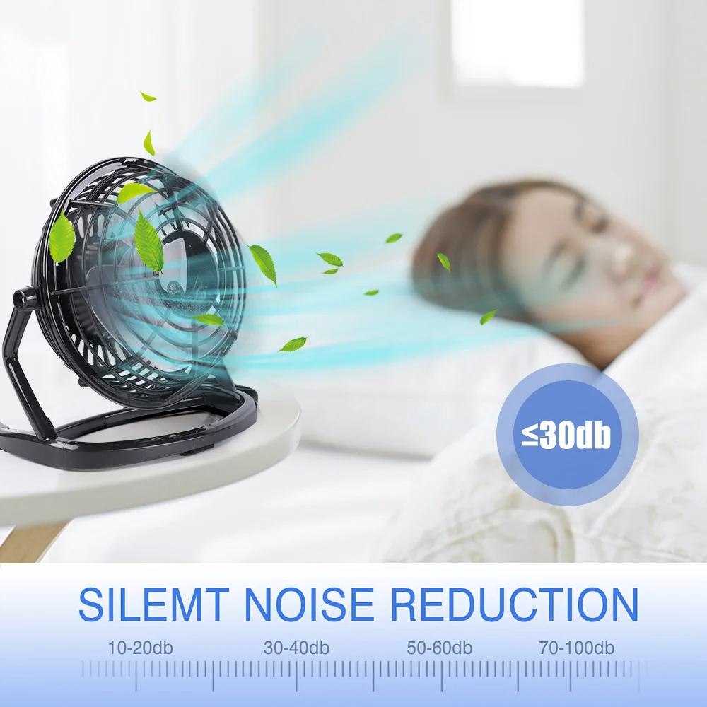 Strong Wind USB Silent Fan Cooler for Laptop Notebook PC Home Office Desk 4 Blade Cooling Fans Summer Rottable USB Mini Fan