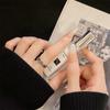 Personalized Color Enamel Drip Glaze Open Couple Ring, High-End Niche Design Pair Ring, Fashionable Simple Retro Ring