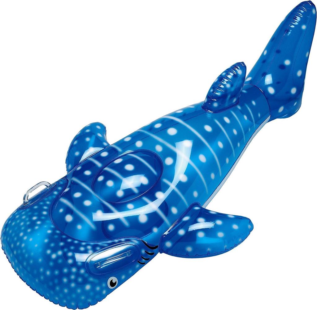 Walhai Schwimmring, Walhai aufblasbarer Schwimmring, Einfaches Luftventil, 164 x 104 cm Set (Schwimmer, Schiebebeutel)