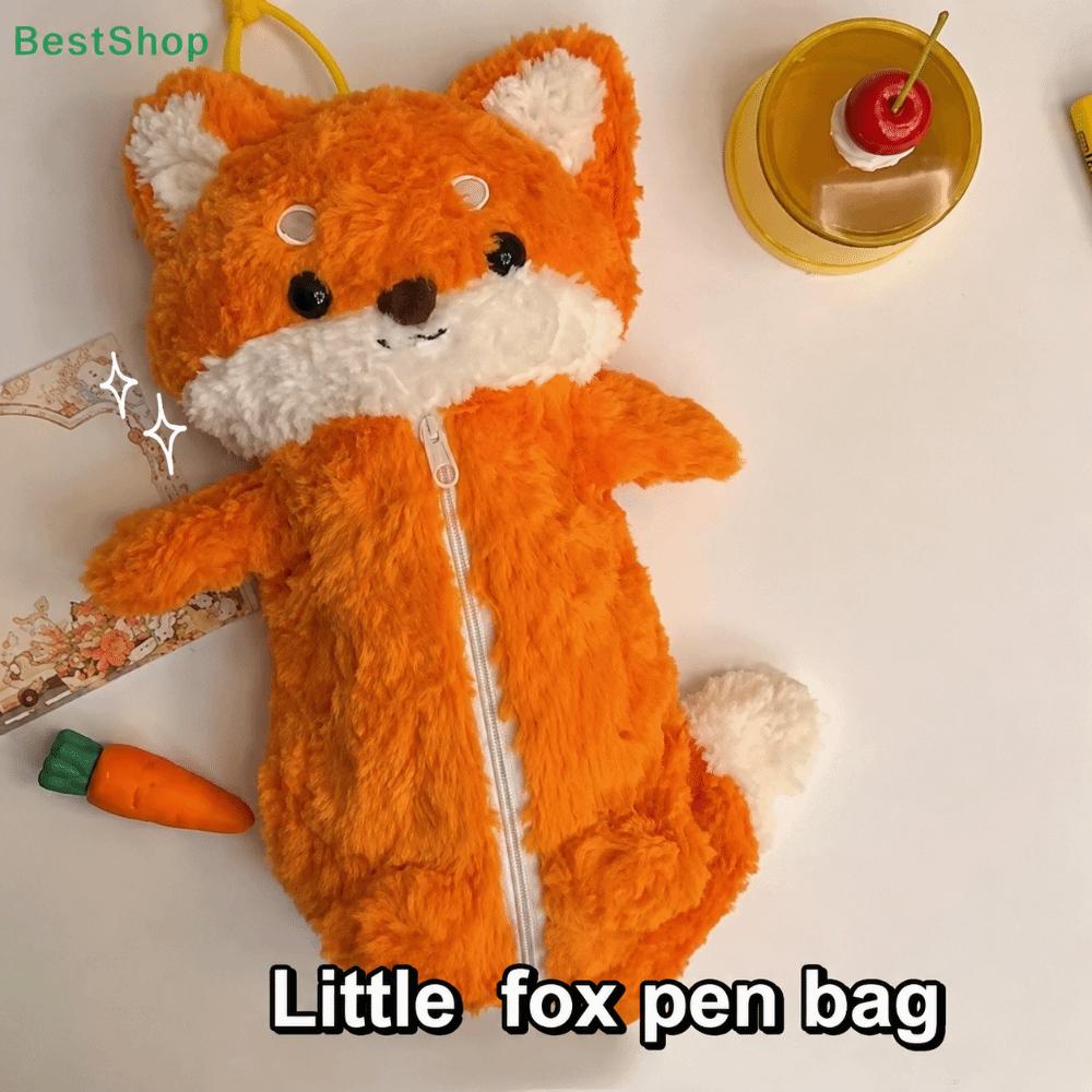 Large Capacity Pen Bag Fox Doll Pencil Case Cute Stationery Bag  Students